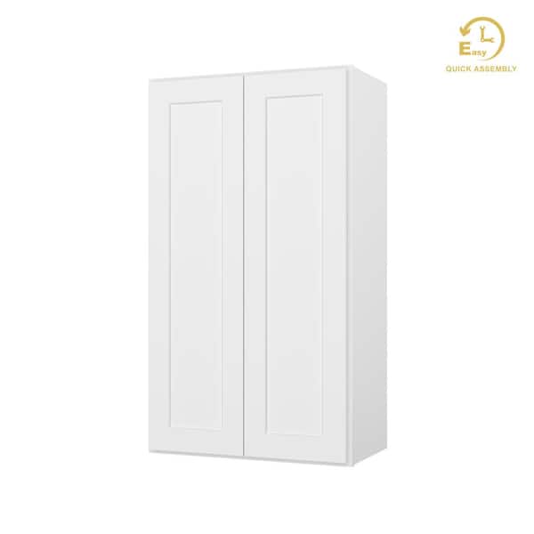 RoomyLife Easy-DIY 24 in. W x 12 in. D x 42 in. H Ready to Assemble Wall Kitchen Cabinet in Shaker White
