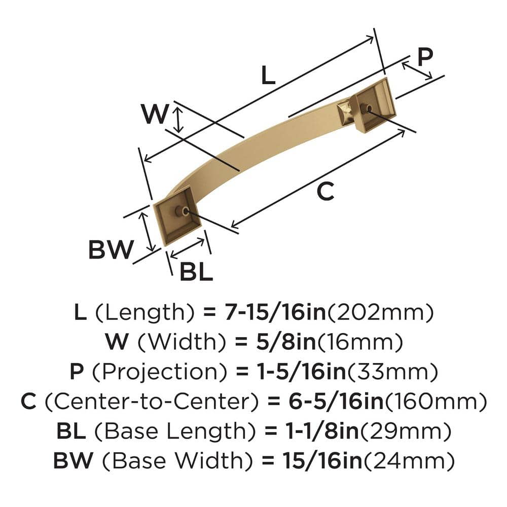 Champagne Bronze 6-5/16 Inch Cabinet Bar Pull with Mounting Hardware