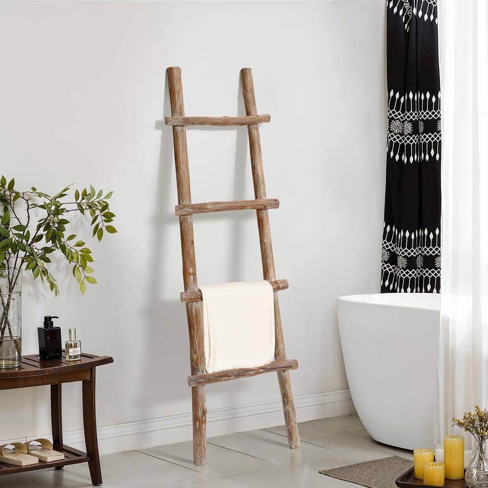LuxenHome Rustic Blanket Ladder