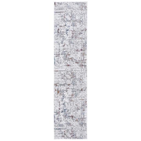 SAFAVIEH Craft Gray/Red 2 ft. x 9 ft. Distressed Marble Runner Rug