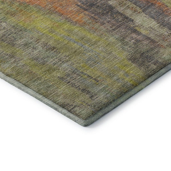 Mayfield Premium Machine Washable Abstract AMF1648 Orange 8 ft. x 10 ft. Area Rug