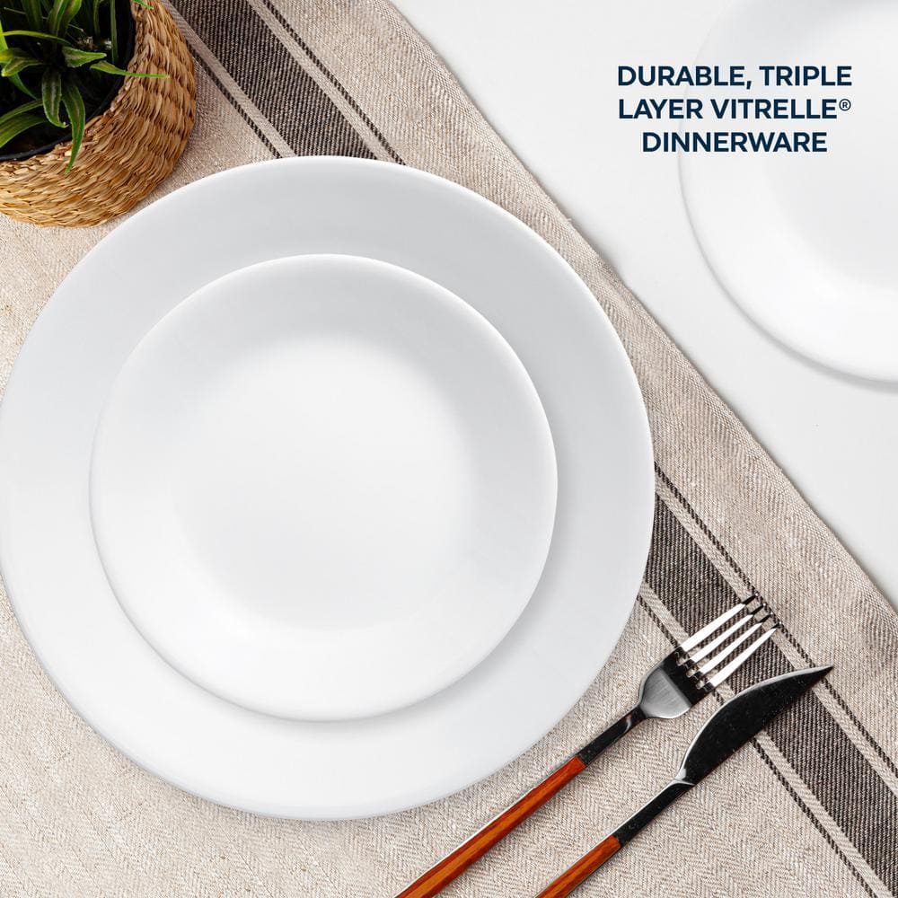 Corelle Winter Frost White 16-Piece Dinnerware Set (Service for 4) in White one missing