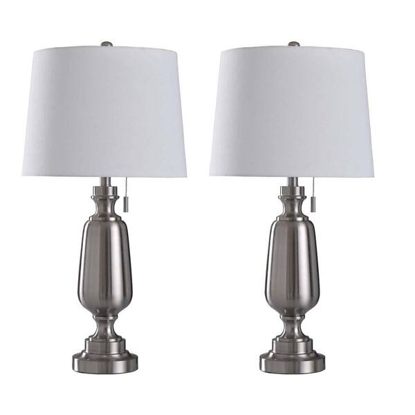 Fangio Lighting Cory Martin 30.5 in. Brushed Steel Table Lamp (2-Pack ...