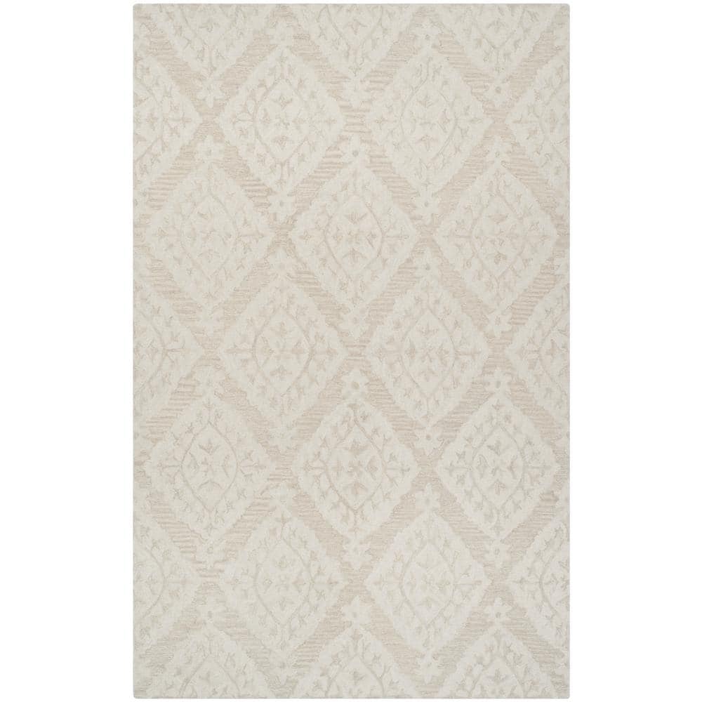 Hand-Tufted Elegance Gray Wool Square Area Rug - 59" x 59"