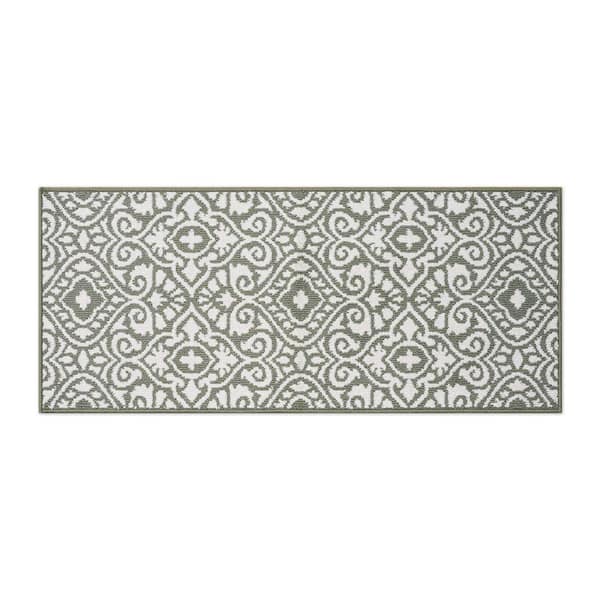 Feya 2- Tone Ivory/Sage 2 ft. x 5 ft. Tufted Persian Polypropylene Runner Rug