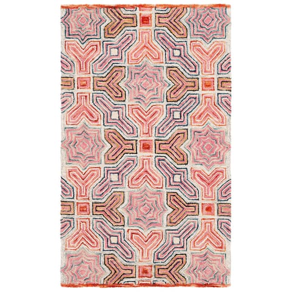 SAFAVIEH Aspen Pink/Orange 2 ft. x 3 ft. Geometric Area Rug