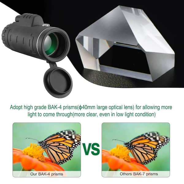 12X50 High Power Monocular Telescope With Smartphone Adapter And Tripo
