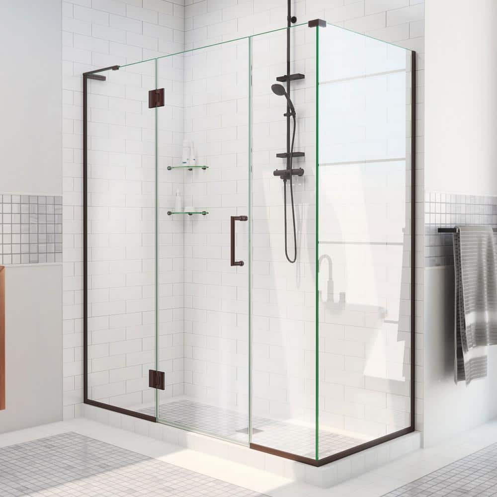 Unidoor-X 72" Frameless Hinged Shower Enclosure in Oil Rubbed Bronze