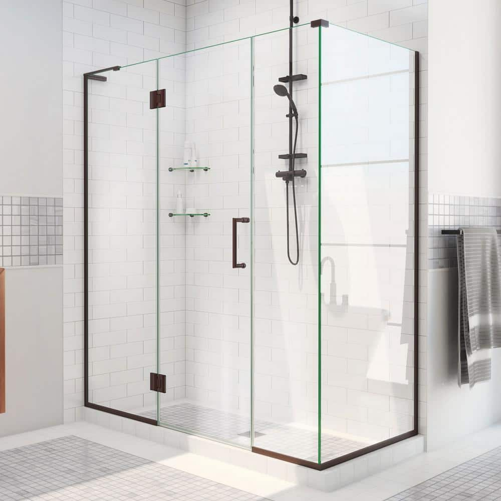 DreamLine Unidoor-X 46 in. W x 30-3/8 in. D x 72 in. H Frameless Hinged ...