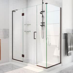 Unidoor-X 48 in. W x 30-3/8 in. D x 72 in. H Frameless Hinged Shower Enclosure in Oil Rubbed Bronze