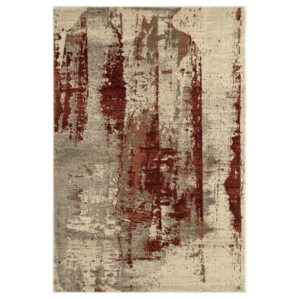Abani Sedona Beige 7 ft. 9 in. x 10 ft. 2 in. Abstract Polypropylene Area Rug