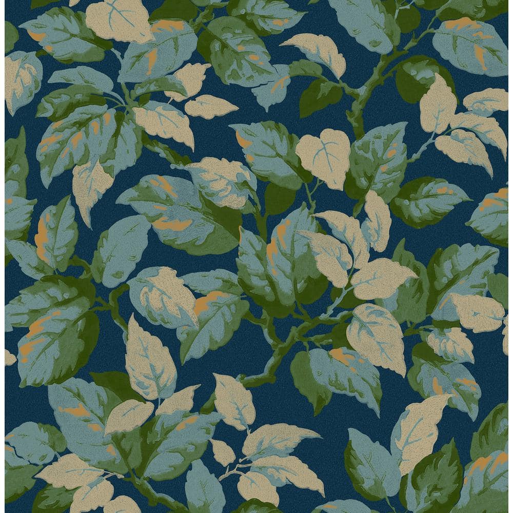 Advantage Navy Canopy Leaf Wallpaper 4164M1807 The Home Depot