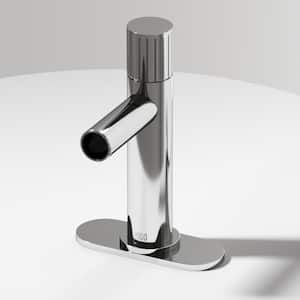 Ashford Single Handle Single-Hole Bathroom Faucet Set with Deck Plate in Chrome