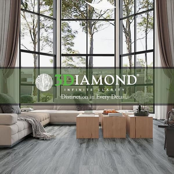 Carbon 20 Mil x 7.2 in. W x 48 in. L Click Lock Waterproof Luxury Vinyl Plank Flooring (28.84 sq. ft. /case)