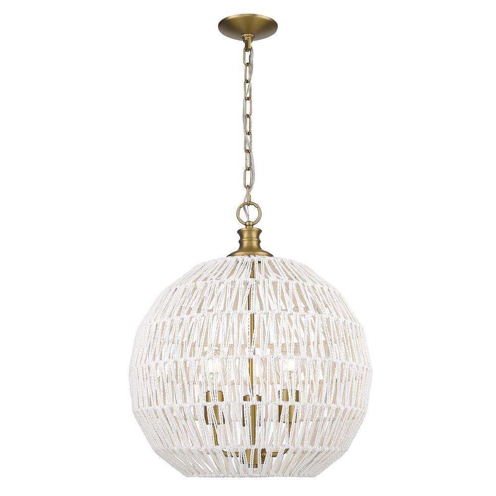Florence 3-Light Brushed Champagne Bronze Globe Pendant