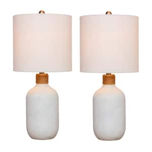 26 in. Frosted White Island Jug Glass Table Lamps