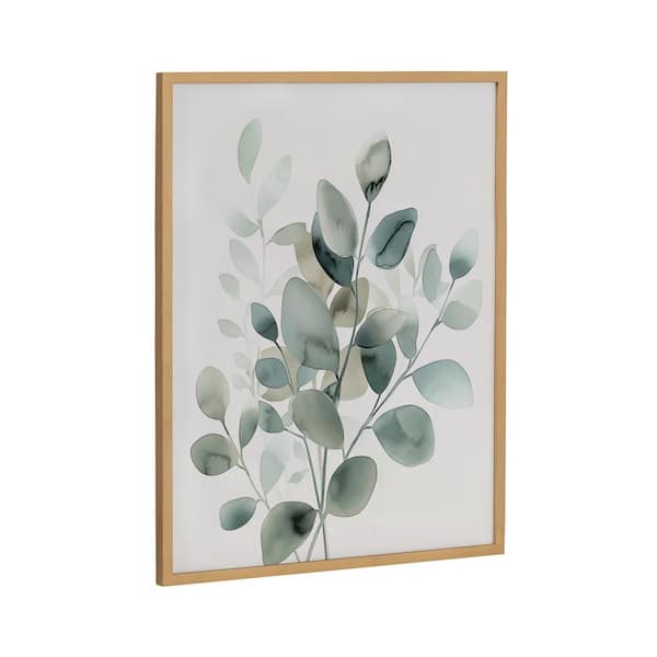 Kate and Laurel Gallery Modern Minimalist Botanical Watercolor by the Creative Bunch Studio Gold Framed Art Print 16 in. x 20 in.