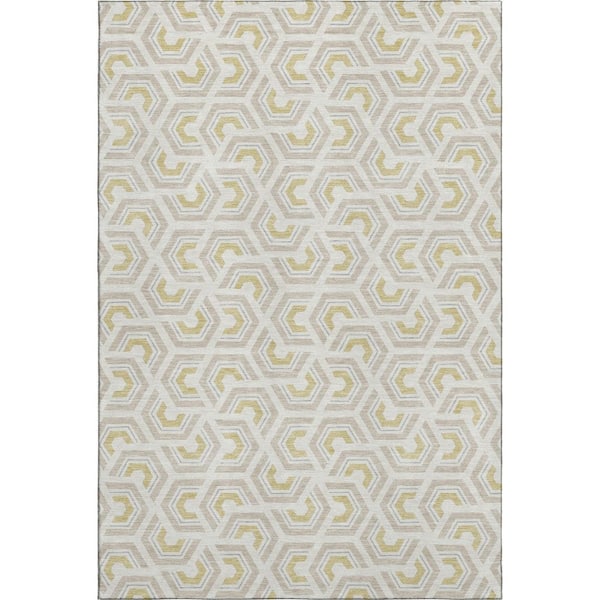 Mayfield Premium Machine Washable Abstract AMF2554 Ivory 10 ft. x 14 ft. Area Rug