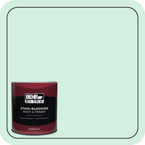 BEHR ULTRA 1 qt. #480C-2 Pastel Jade Flat Exterior Paint & Primer
