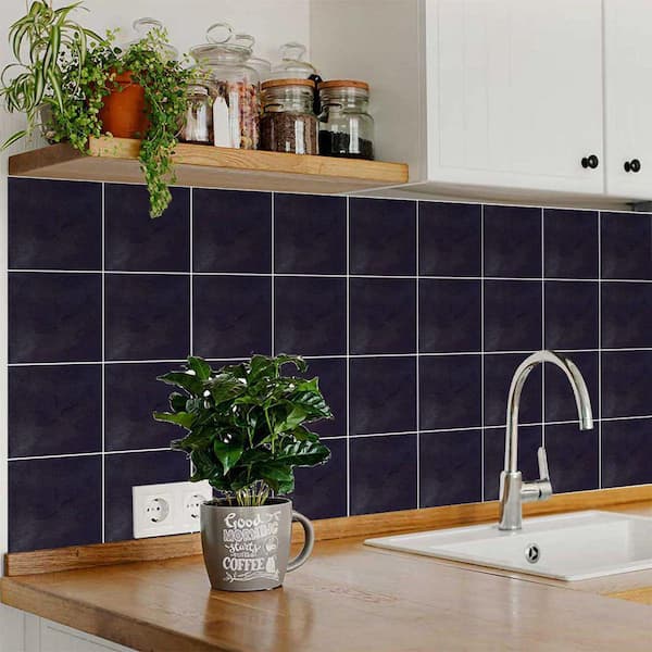 Dark Gray R164 8 in. x 8 in. Vinyl Peel and Stick Tile (24 Tiles, 10.67 sq. ft. /Pack)