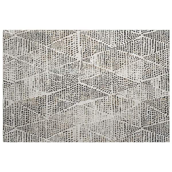 Dream Shag Premium Machine Washable Abstract ADS591 Ivory 2 ft. x 3 ft. Accent Rug