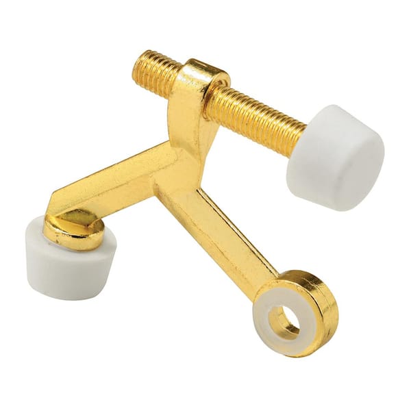 Prime-Line Hinge Pin Door Stop 1-1/4 in. Bolt Diecast Construction Brass Plated 30° Adjustable (10-Pack)