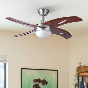 48 in. Integrated LED Indoor Brushed Nickel Ceiling Fan with Light Kit