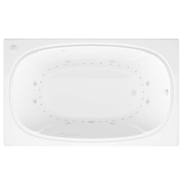Peridot 6 ft. Acrylic Rectangular Drop-in Whirlpool Air Bathtub in White