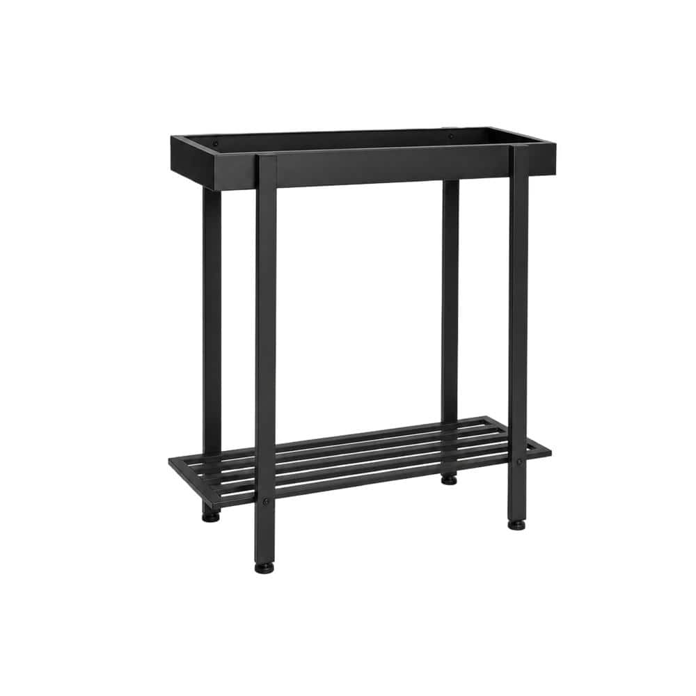 "2-Tier 26"" Metal Plant Stand, 110lbs Cap, Black, Indoor/Outdoor, Wobble-Free w/ Adjustable Feet" price history on PriceWatchPro