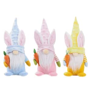 16 in. Easter Natural Fiber Bunny Couple Carrying Flowers (Set of 2 ...