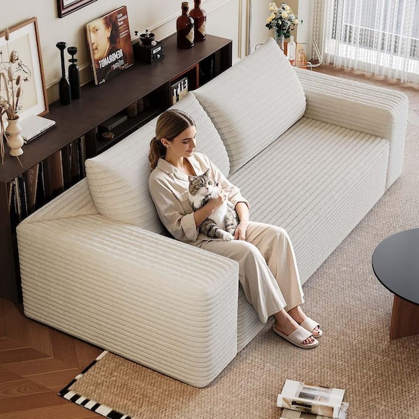 ファブリック 2seaters Sofa 71 in. Corduroy Fabric Modern 2-Seater Loveseat Upholstered Sofa