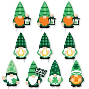 Irish Gnomes, Lawn Decorations, Outdoor St. Patrick's Day Party Yard Decorations (10-Piece)