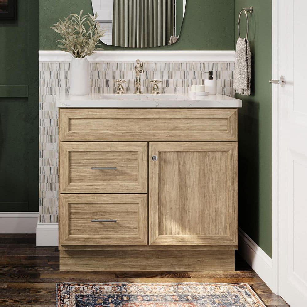 Glacier Bay Canfield 36 in. W x 21 in. D x 33.5 in. H Bath Vanity