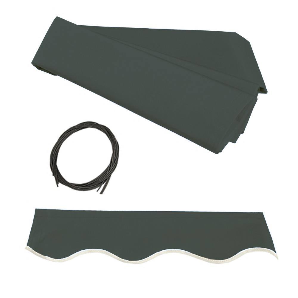 Forest Green Motorized Retractable Awning with Black Frame, 20x10