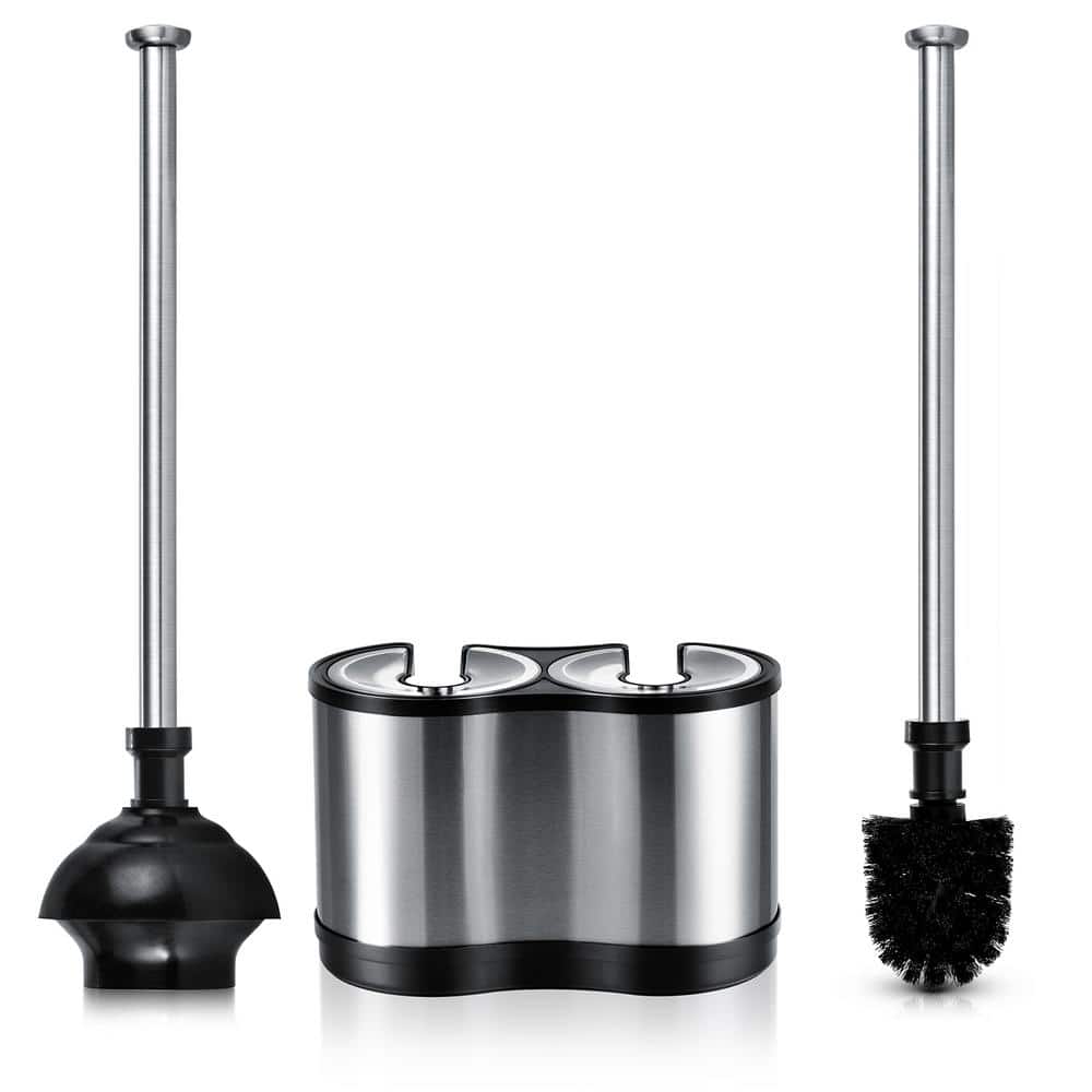 Modern Deluxe Freestanding Toilet Brush and Plunger Combo in Matte Stainless Steel price history on PriceWatchPro