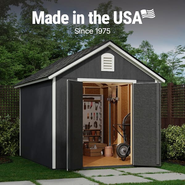 Meridian Do-It-Yourself 8 ft. x 10 ft. Ranch style Backyard Wood Storage Shed with Floor system (80 sq. ft.)