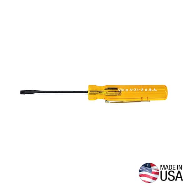 Klein Tools 1/8 in. Keystone-Tip Pocket Clip Flat Head Screwdriver with 2 in. Round Shank