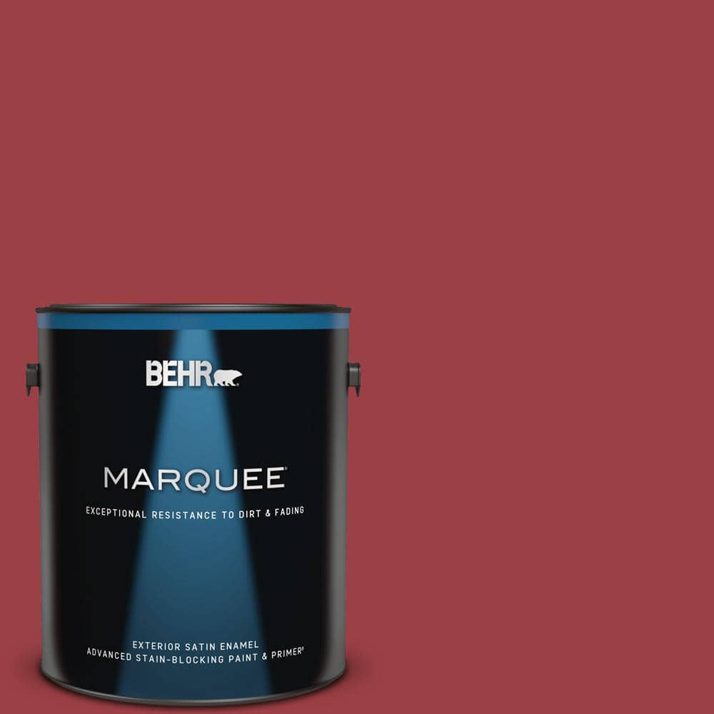 BEHR MARQUEE 1 gal. QE06 Reddest Red Satin Enamel Exterior Paint