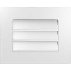 20 in. x 16 in. Vertical Surface Mount PVC Gable Vent: Functional with Standard Frame