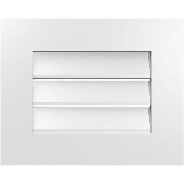 Ekena Millwork 20 in. x 16 in. Vertical Surface Mount PVC Gable Vent: Functional with Standard Frame