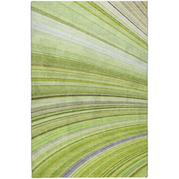 Dream Shag Premium Machine Washable Abstract ADS585 Aloe 10 ft. x 14 ft. Area Rug