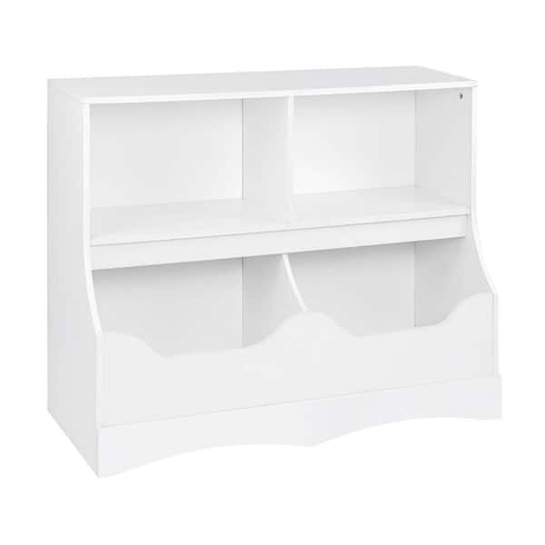 HOMESTOCK 60 in. Wide White Kids Toy Storage with Bookcase