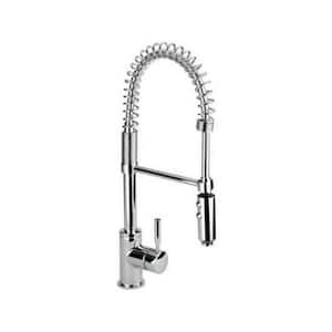 Single Handle Semiprofessional Pull Down Sprayer Kitchen Faucet 2-function Spray Head, High-Arc Spout in Polished Chrome