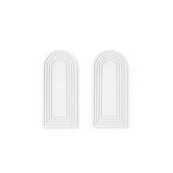 2 Pack Wooden Wall Vase (12.5 in. L x 5.9 in. W x 3.9 in. H) - White, Modern Farmhouse & Boho Decor