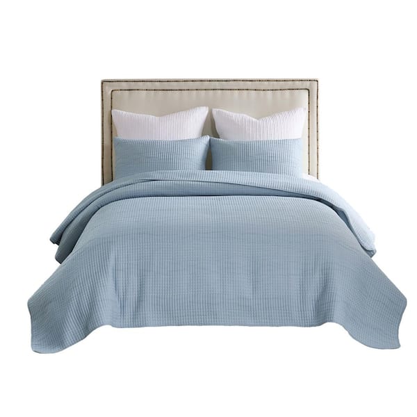 Greenland Home Fashions Monterrey 2-Piece Solid Chambray Polyester Twin/XL Quilt Set
