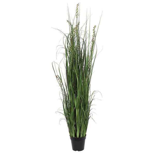 60 in. Green Artificial Sheep's Grass in Pot