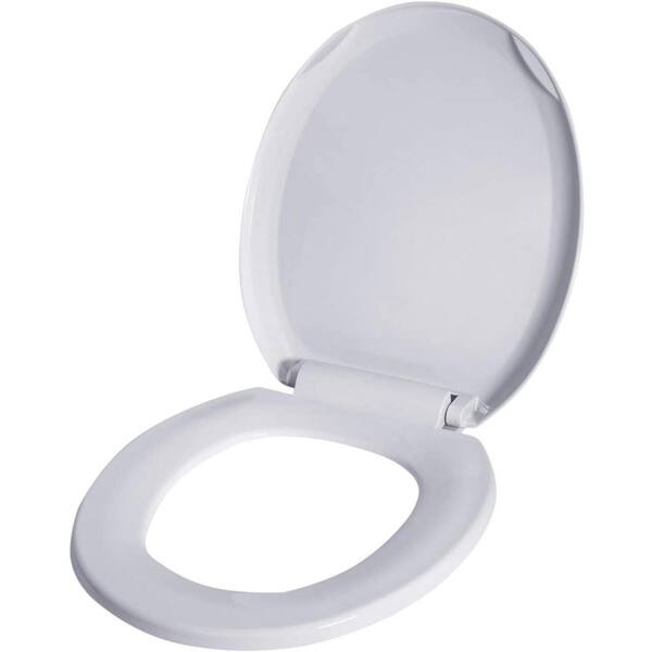 Heated White Toilet Seat Fun Comfort Standard Round Bowl Easy Install Hinges New 