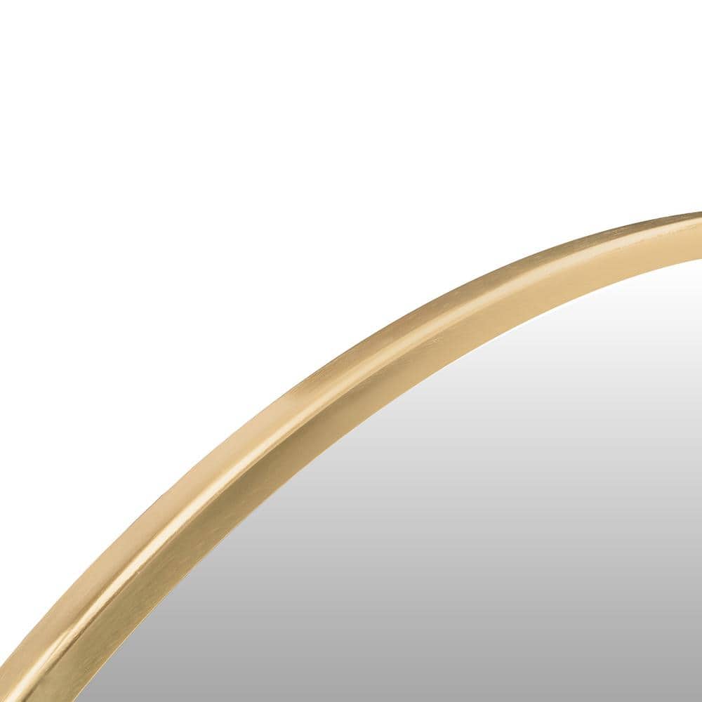 Nelson Round Gold Metal Frame 30" Wall Mirror