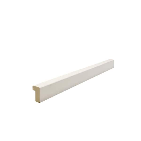 11/16 in. x 1-1/16 in. x 96 in. Prefinished White Wood Poplar Finger-joined Back Band Drip Cap Moulding