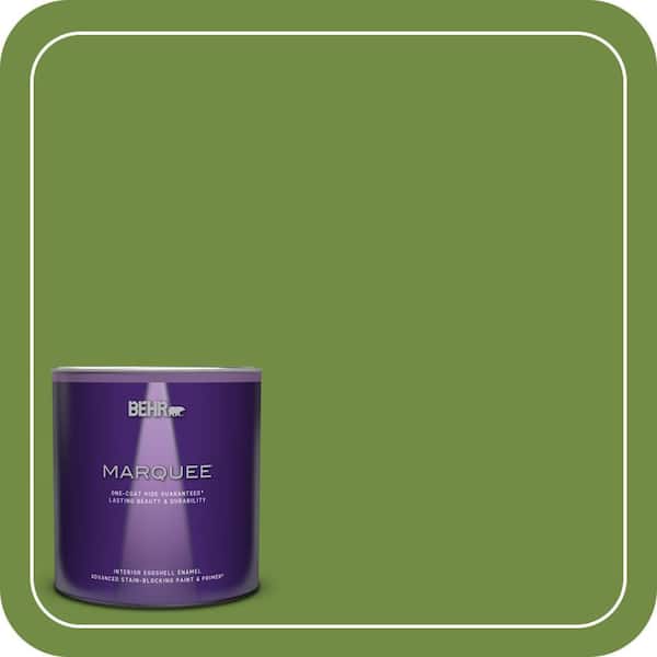 BEHR MARQUEE 1 qt. #420D-6 Thyme Green Eggshell Enamel Interior Paint & Primer